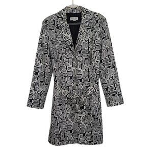 Vintage St John Sport Logo Jacket Womens Size Small Black Pockets Belted Lined